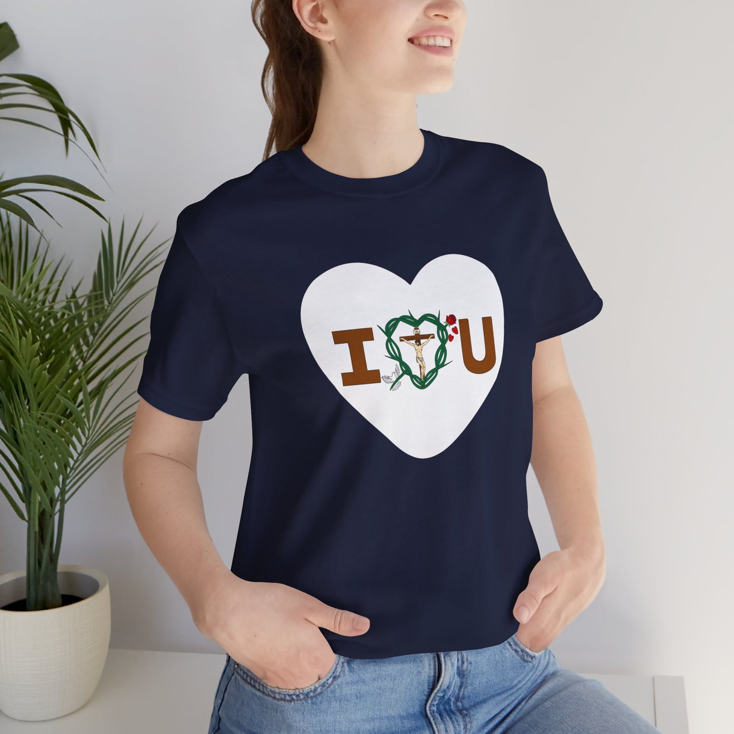 Message of Love, Adult Heart Unisex Jersey Short Sleeve Tee