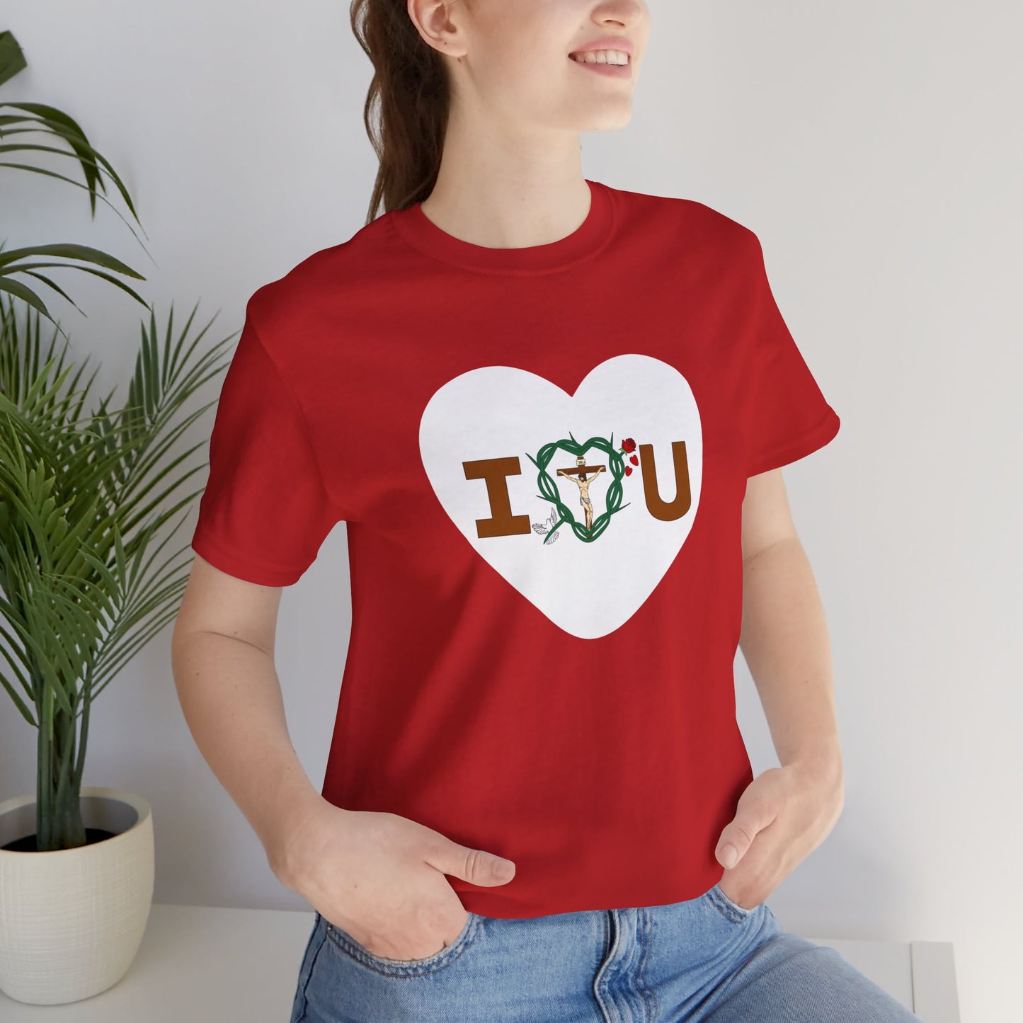 Message of Love, Adult Heart Unisex Jersey Short Sleeve Tee