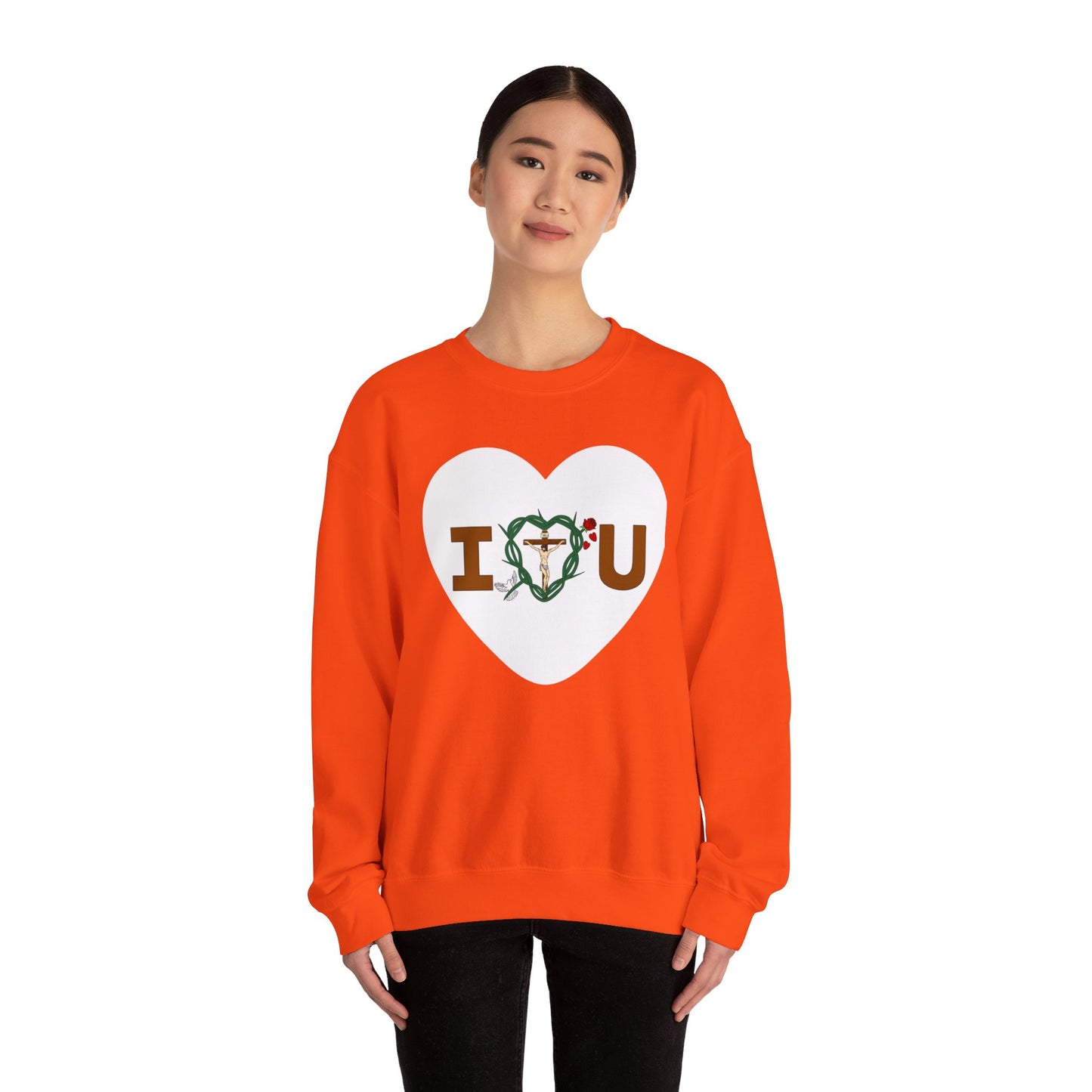 Message of Love, Adult Heart Unisex Heavy Blend™ Crewneck Sweatshirt