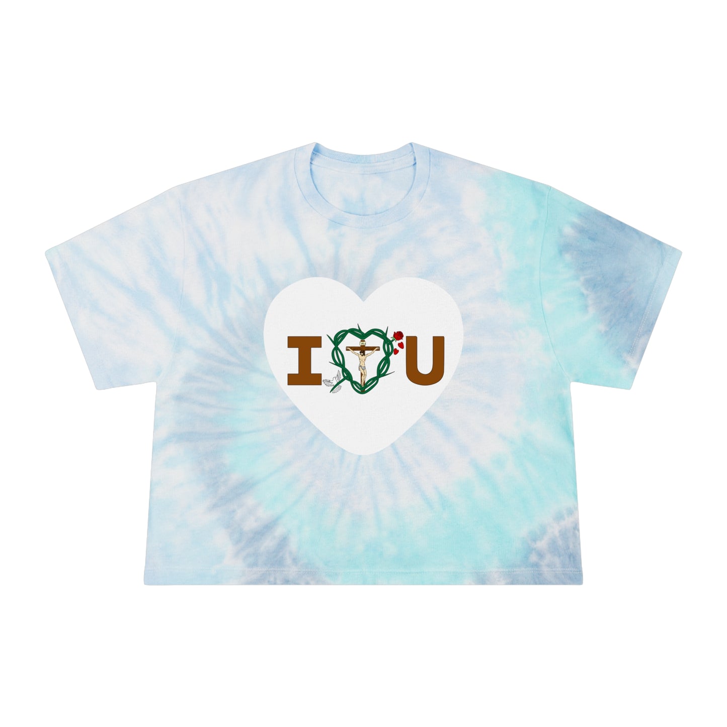 Message of Love Heart - Women's Tie-Dye Crop Tee