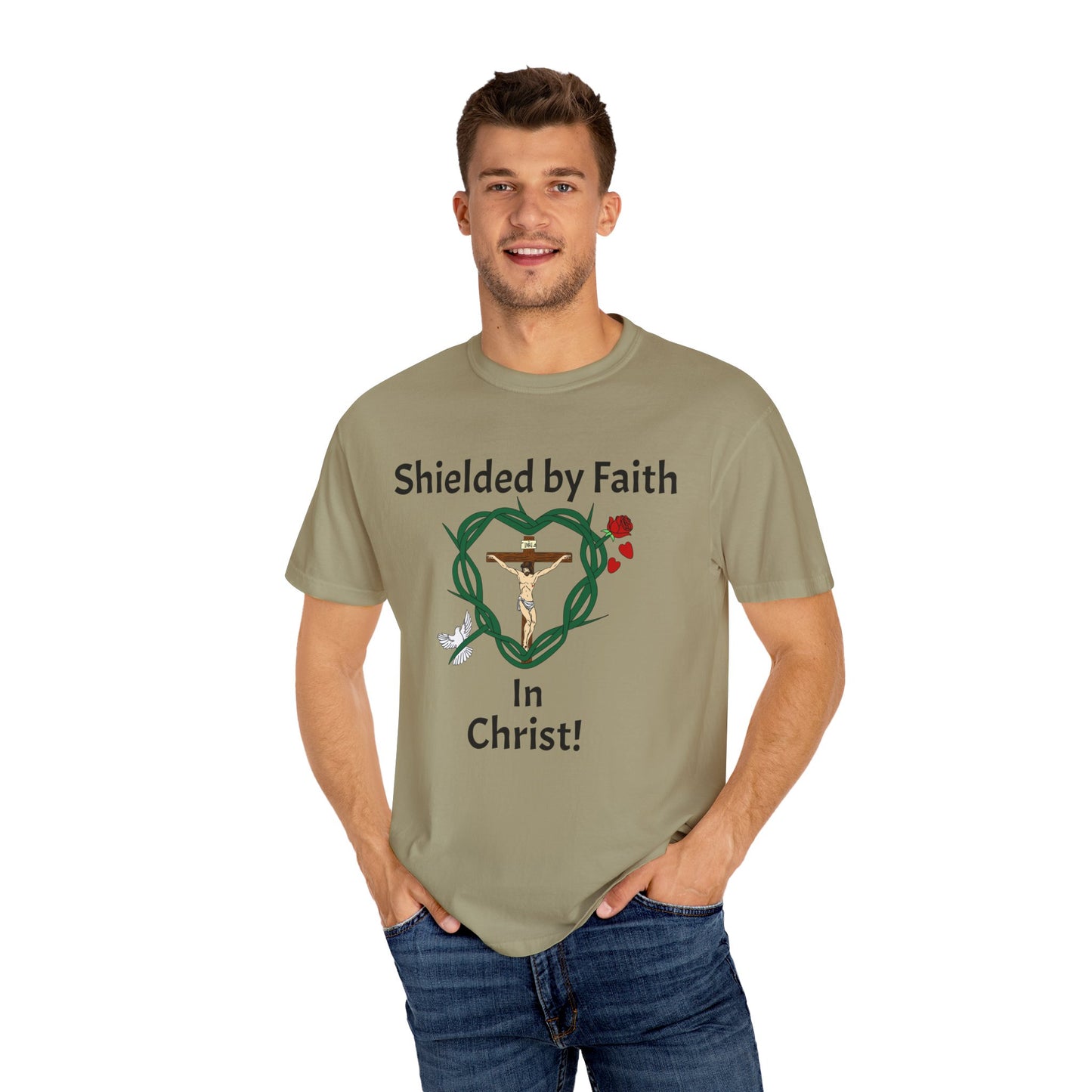 Shield & Message Adult Unisex Garment-Dyed T-shirt