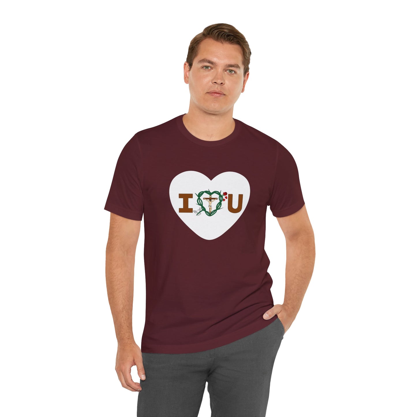 Message of Love, Adult Heart Unisex Jersey Short Sleeve Tee