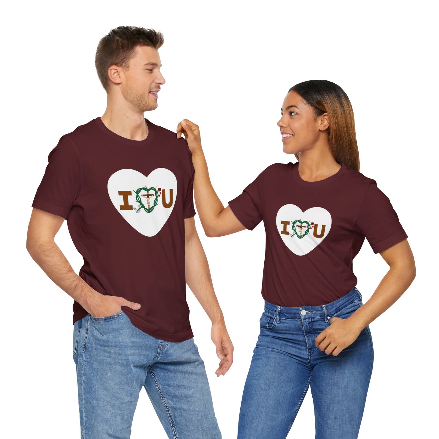 Message of Love, Adult Heart Unisex Jersey Short Sleeve Tee