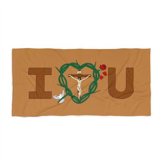 A Message of Love, Light Brown Beach Towel