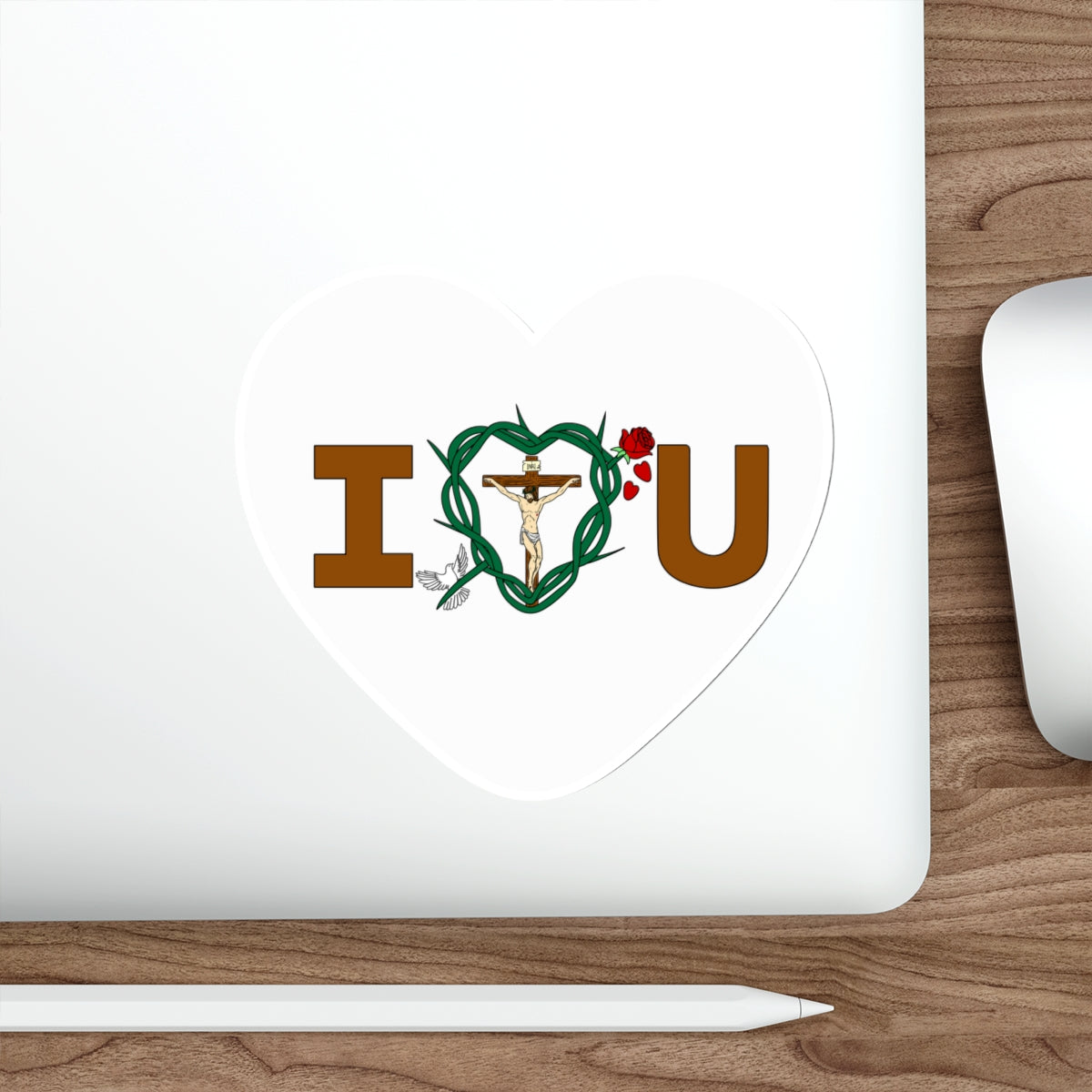 Message of Love Heart Die-Cut Stickers