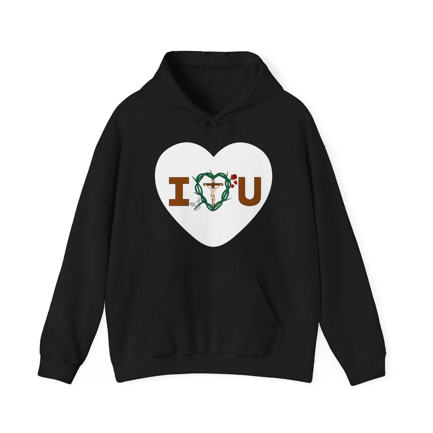 Message of Love, Adult Heart Unisex Heavy Blend™ Hooded Sweatshirt