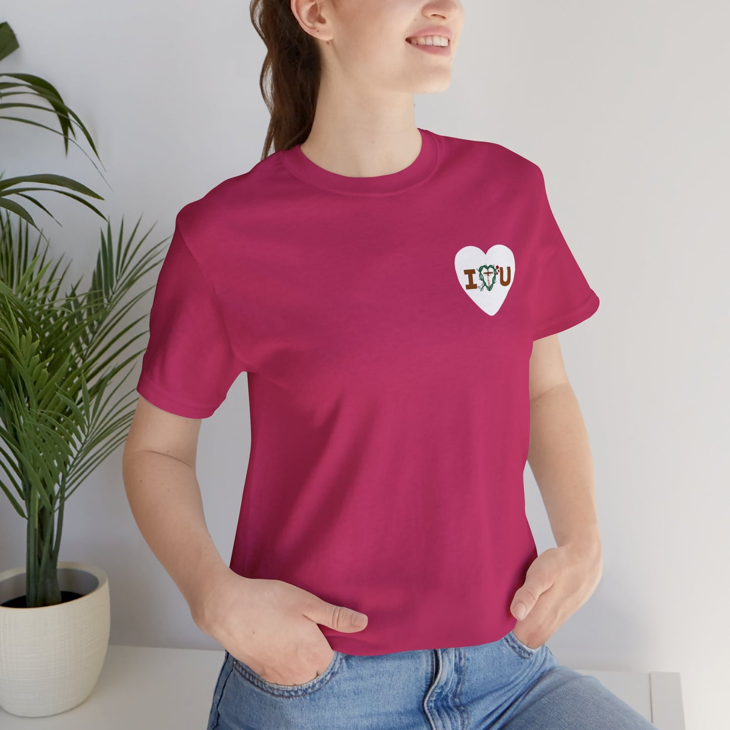 Message of Love, Adult S Heart Unisex Jersey Short Sleeve Tee