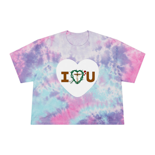 Message of Love Heart - Women's Tie-Dye Crop Tee