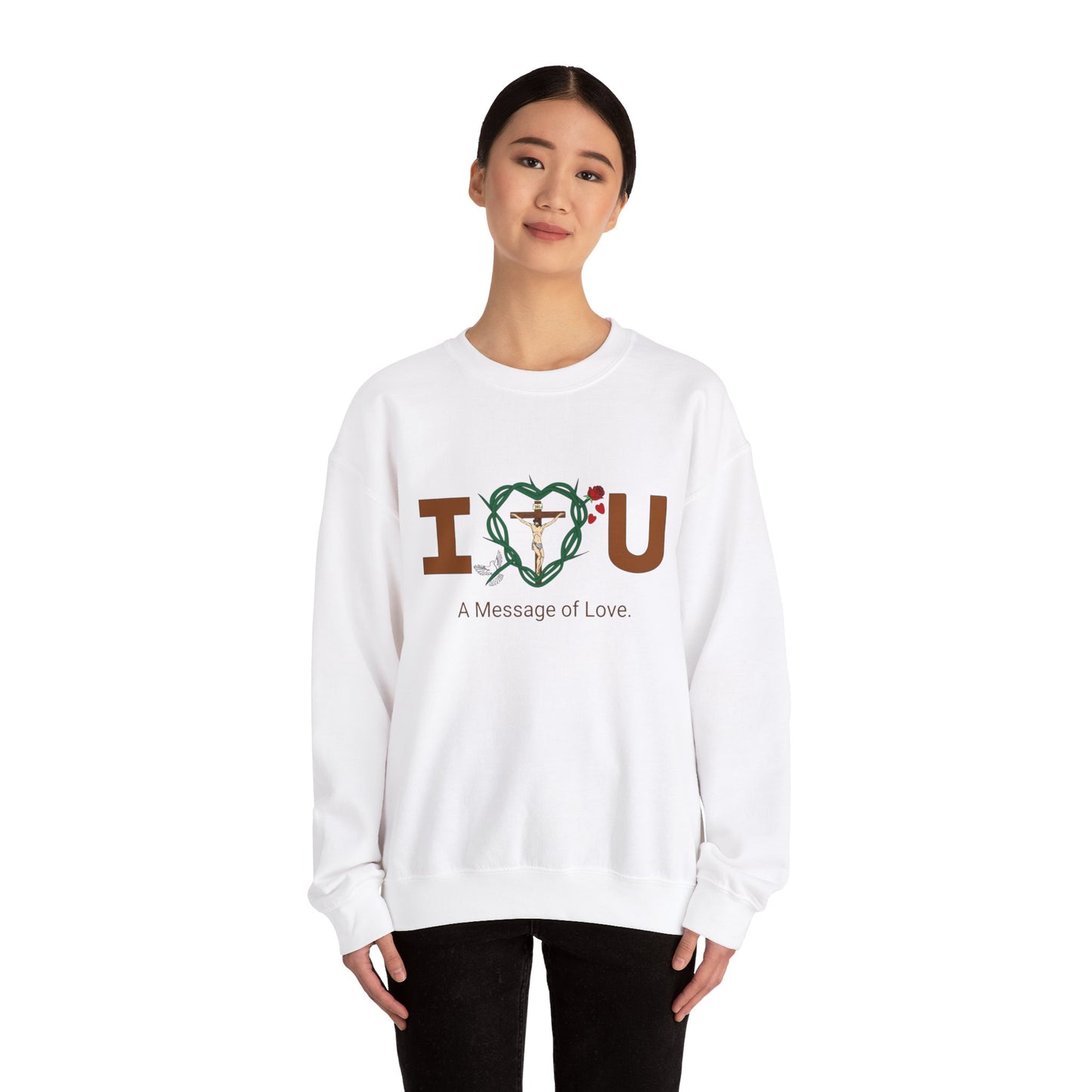 Message of Love, WBT Adult Unisex Heavy Blend™ Crewneck Sweatshirt