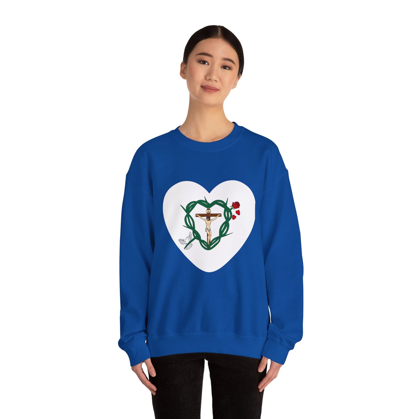 Our Shield, Adult Heart Unisex Heavy Blend™ Crewneck Sweatshirt