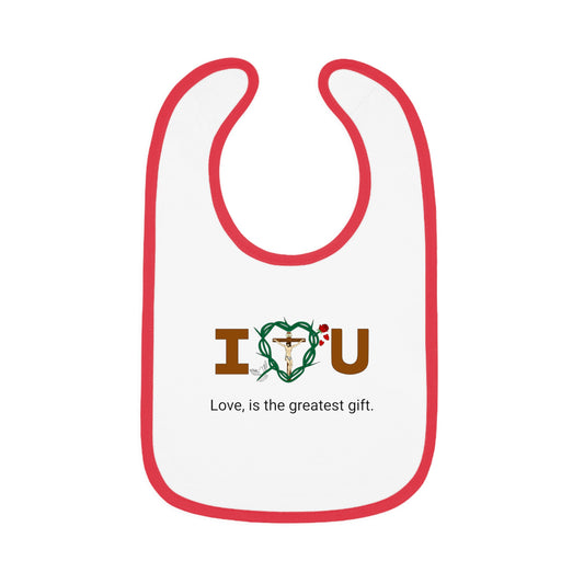 Message of Love, WT Baby Contrast Trim Jersey Bib