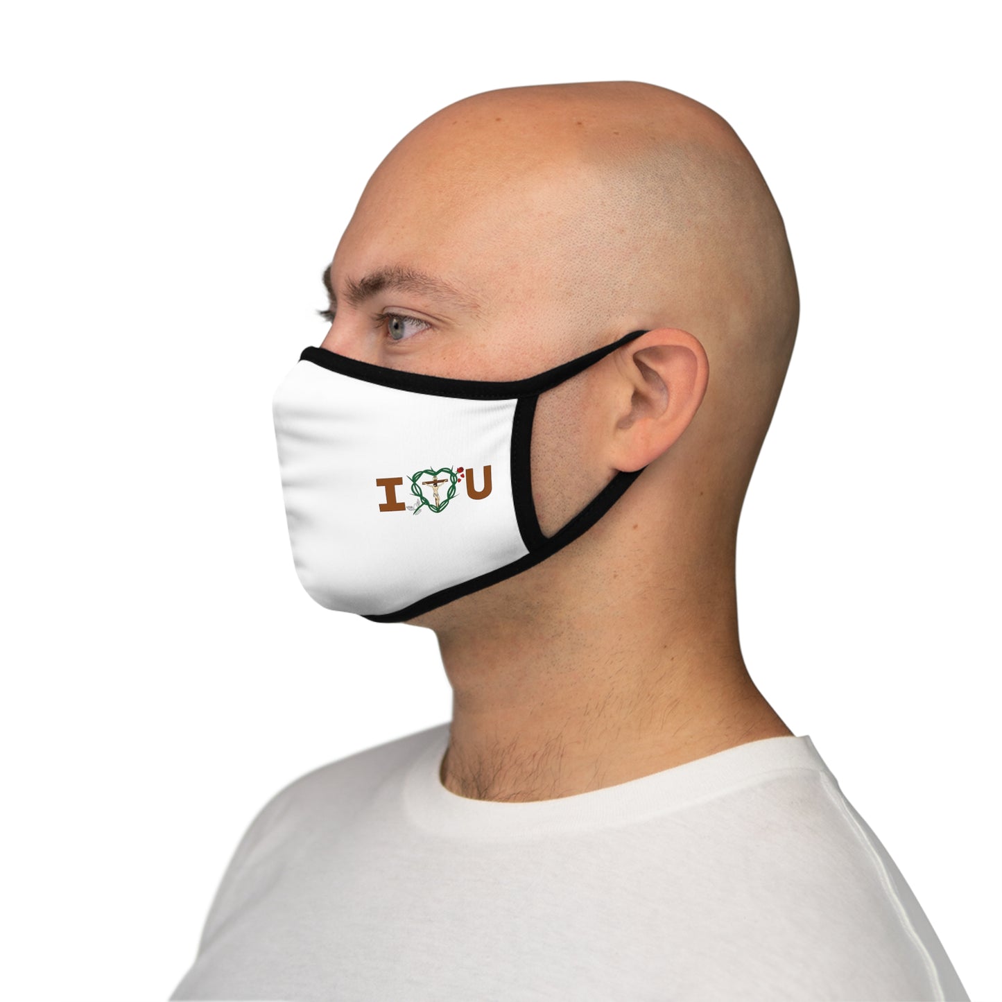 Message of Love Side Fitted Polyester Face Mask