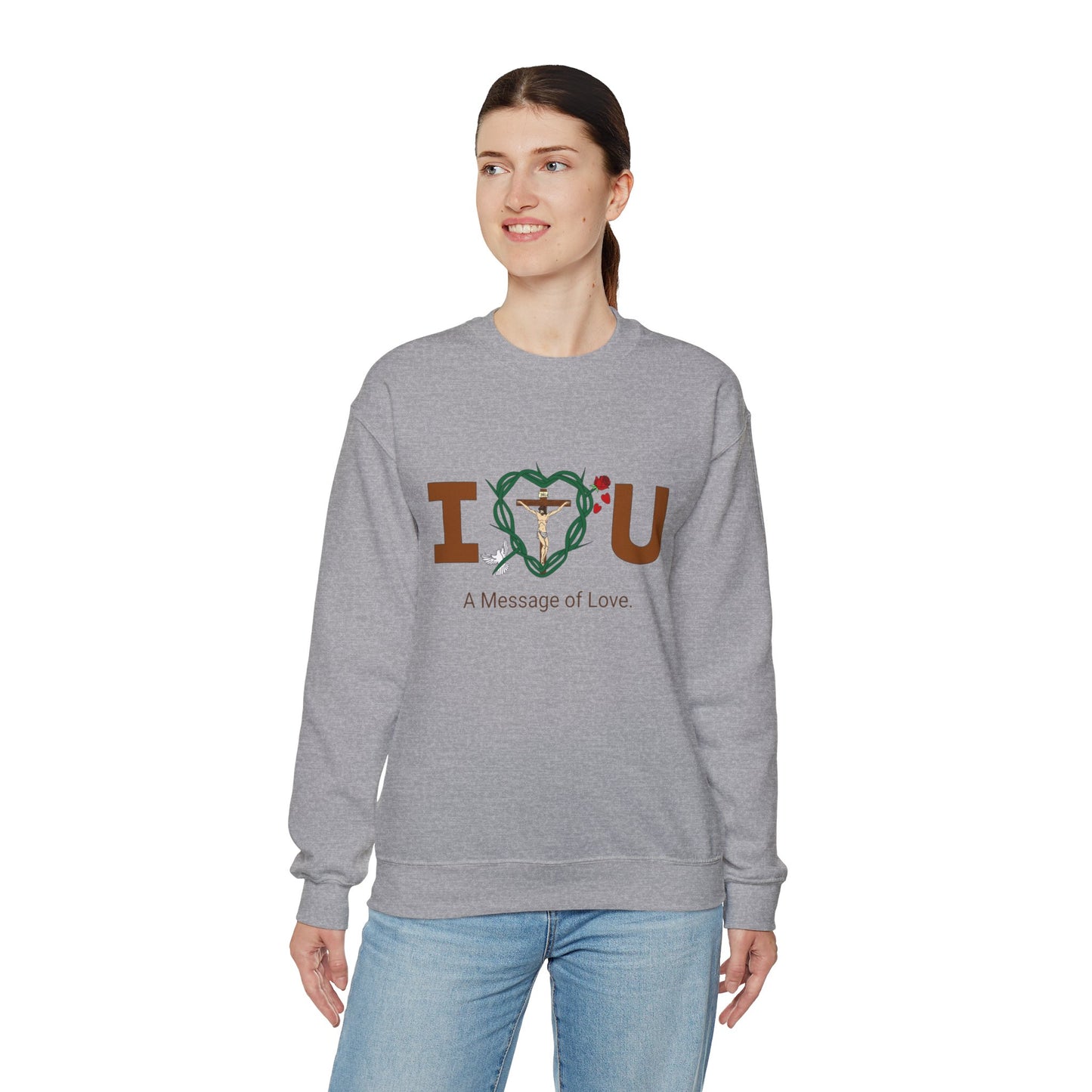 Message of Love, WBT Adult Unisex Heavy Blend™ Crewneck Sweatshirt