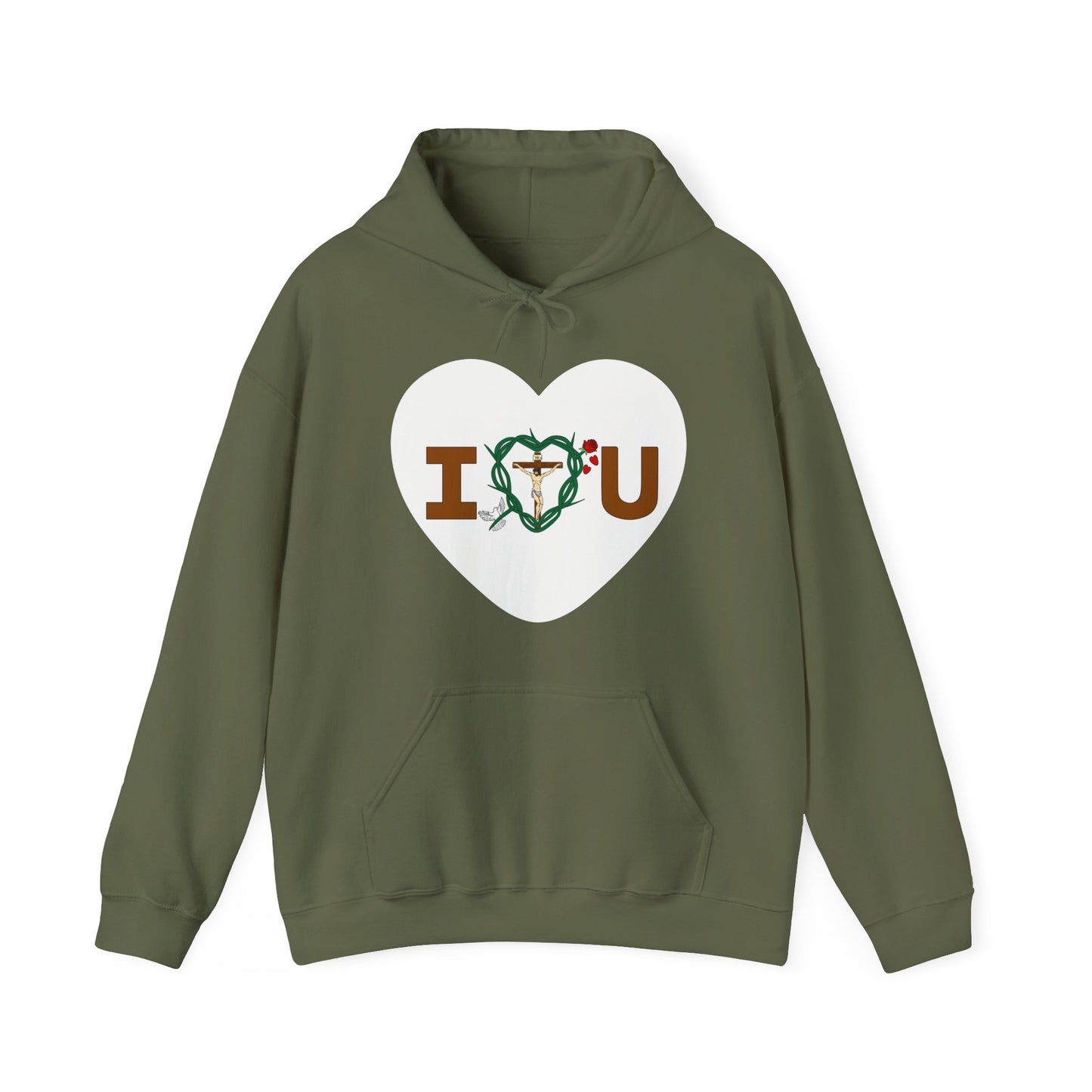 Message of Love, Adult Heart Unisex Heavy Blend™ Hooded Sweatshirt