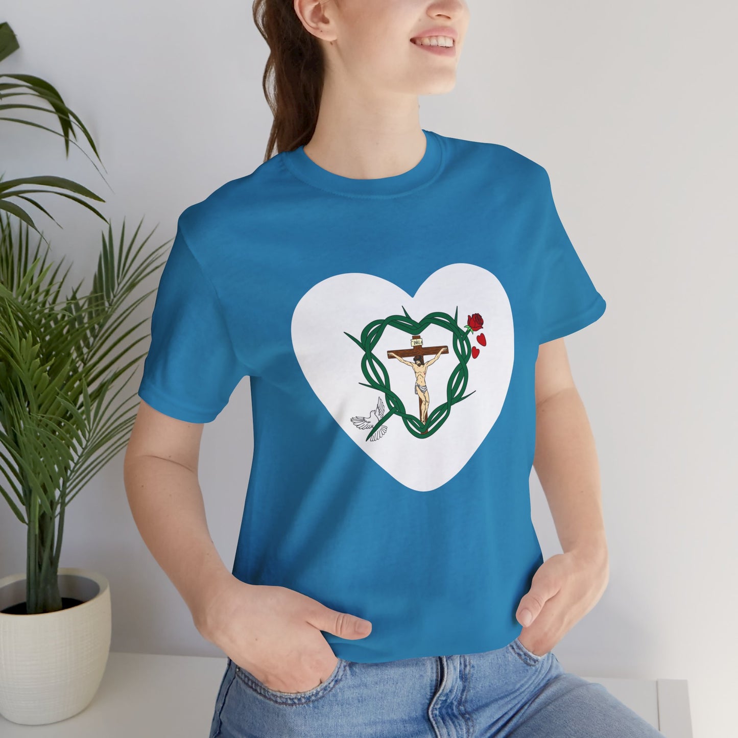 Our Shield, Adult Heart Unisex Jersey Short Sleeve Tee