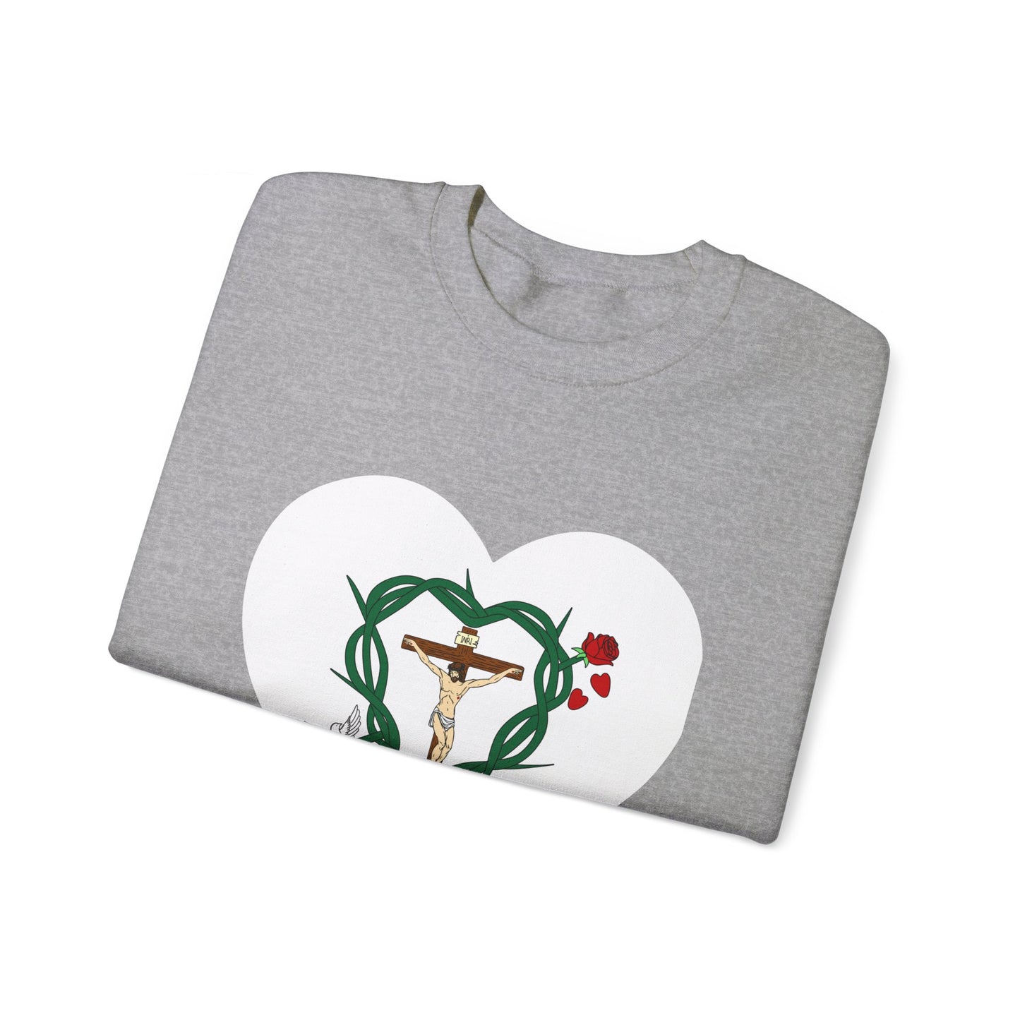 Our Shield, Adult Heart Unisex Heavy Blend™ Crewneck Sweatshirt