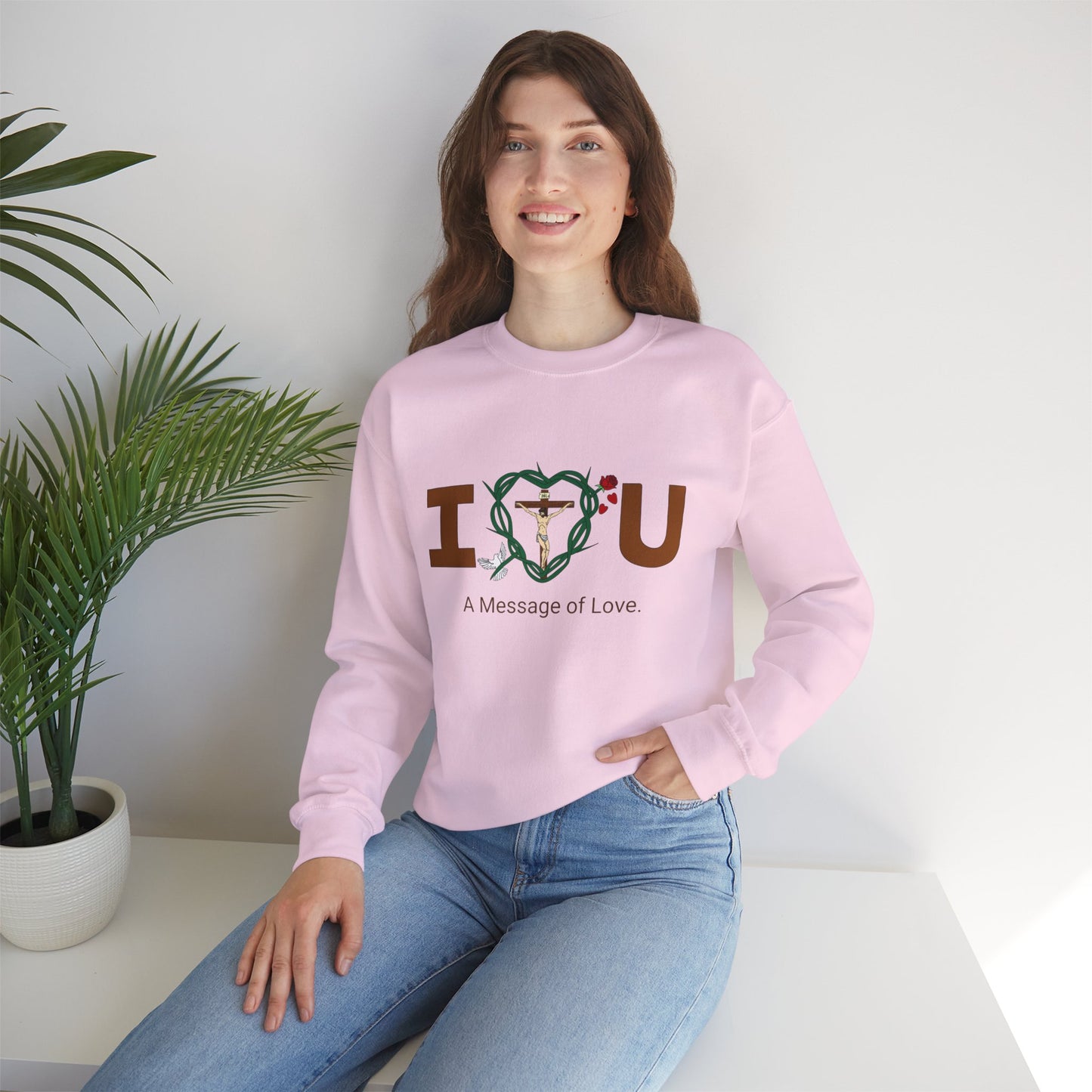 Message of Love, WBT Adult Unisex Heavy Blend™ Crewneck Sweatshirt