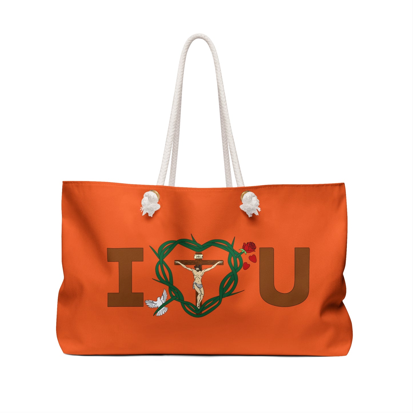 Our Shield & Message, Orange Weekender Bag