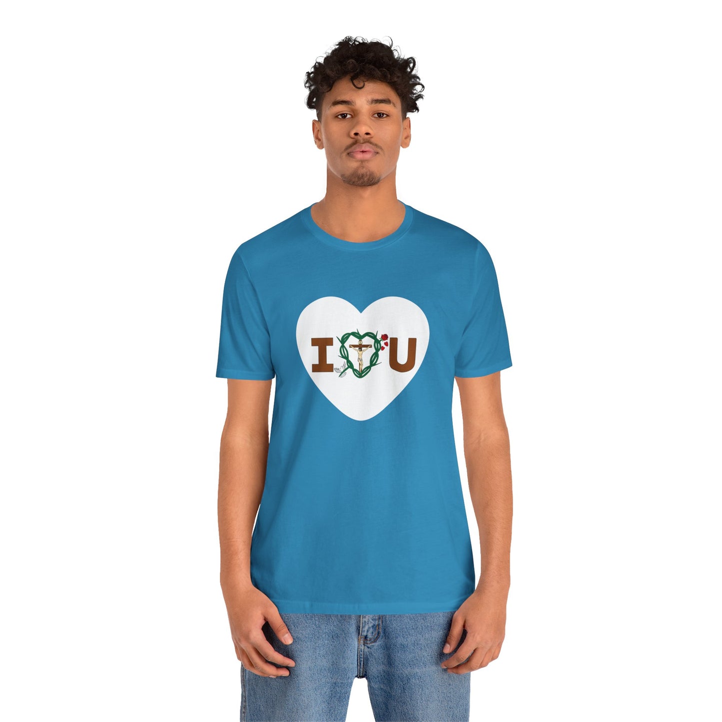 Message of Love, Adult Heart Unisex Jersey Short Sleeve Tee