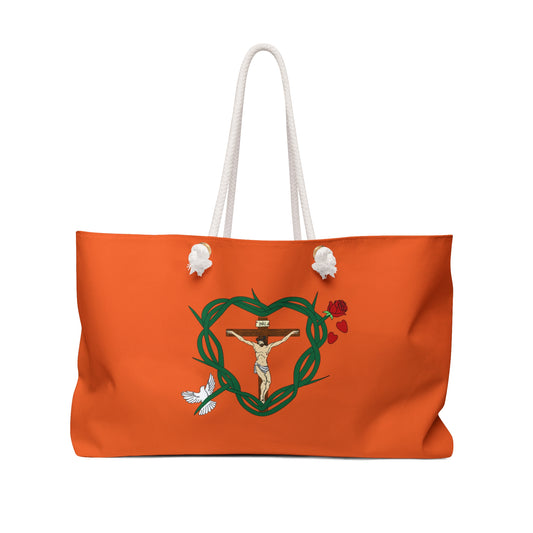 Our Shield & Message, Orange Weekender Bag