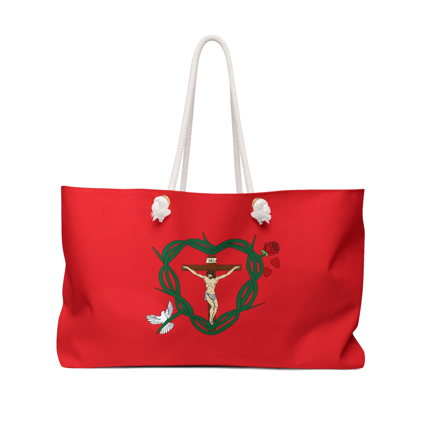 Our Shield & Message, Red Weekender Bag