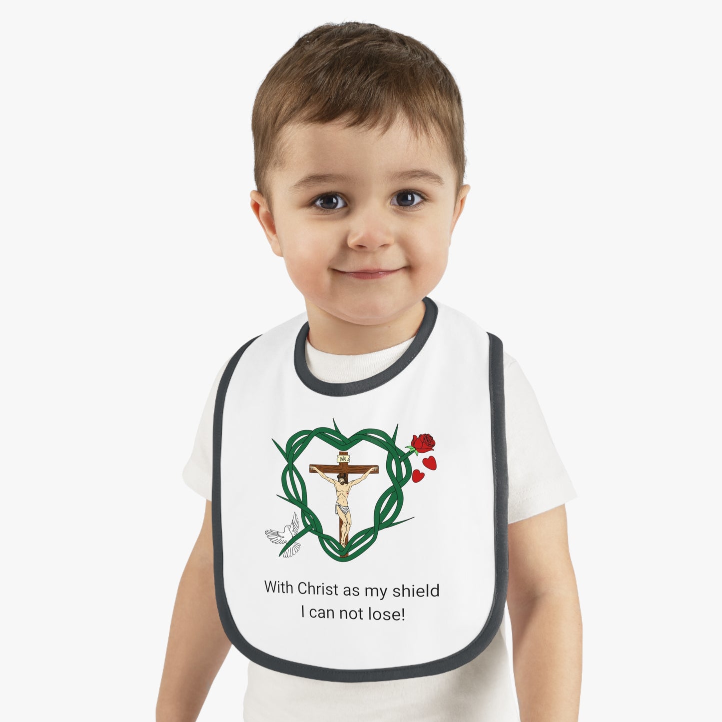 Our Shield, WT Baby Contrast Trim Jersey Bib