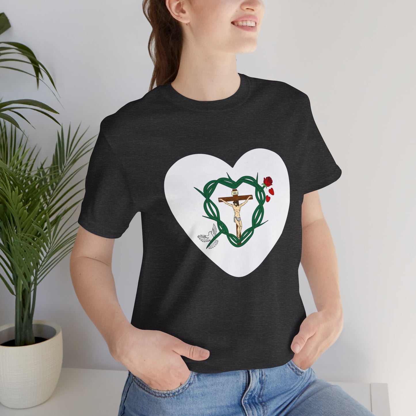 Our Shield, Adult Heart Unisex Jersey Short Sleeve Tee