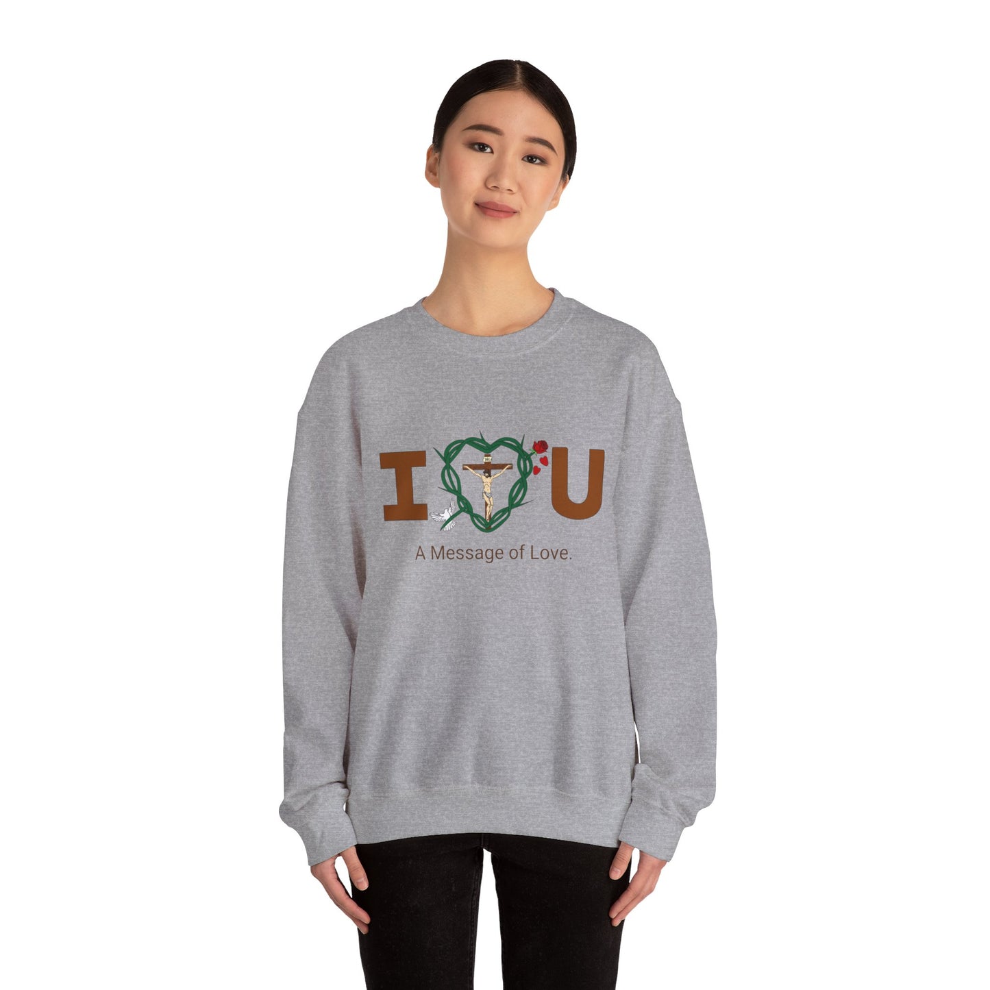 Message of Love, WBT Adult Unisex Heavy Blend™ Crewneck Sweatshirt