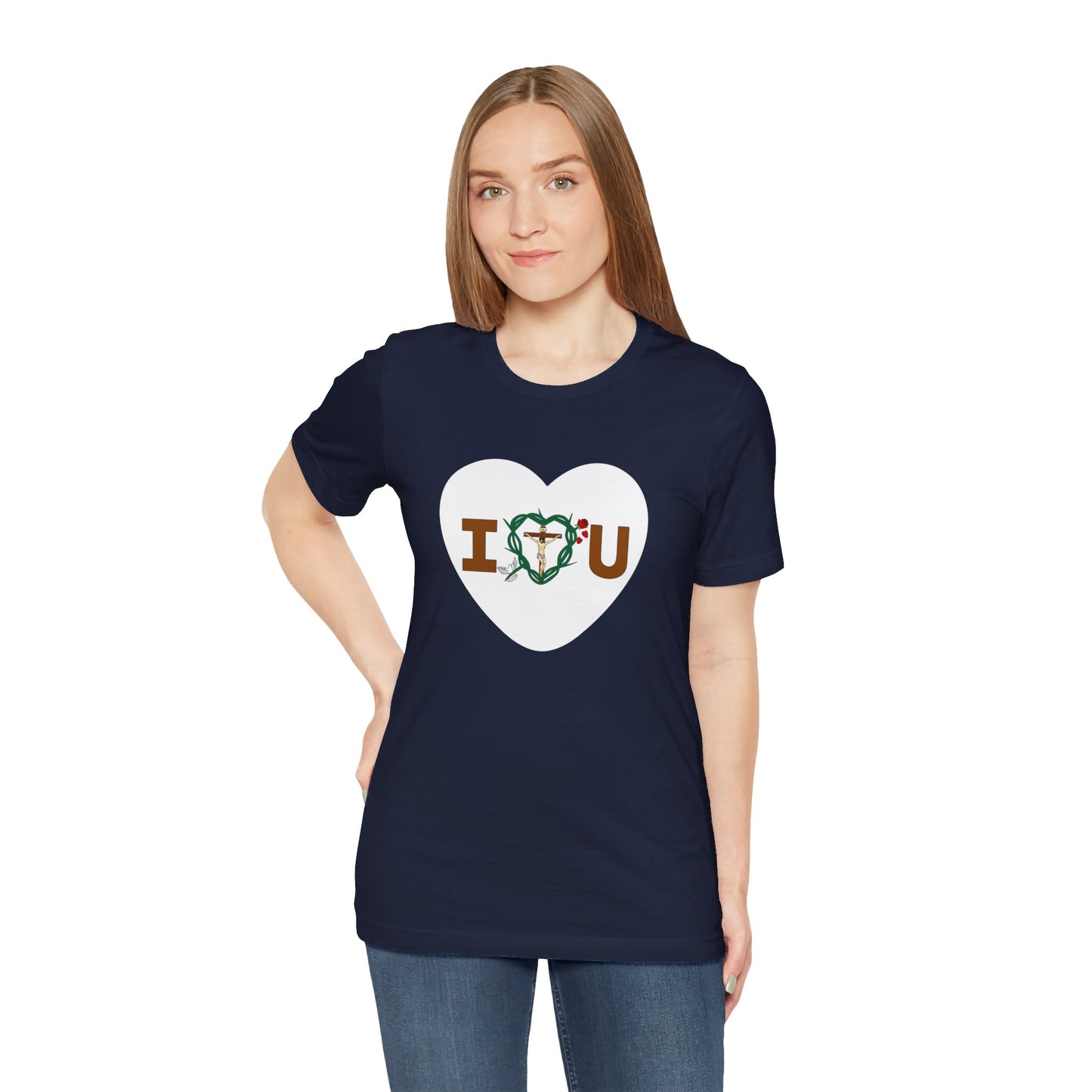 Message of Love, Adult Heart Unisex Jersey Short Sleeve Tee