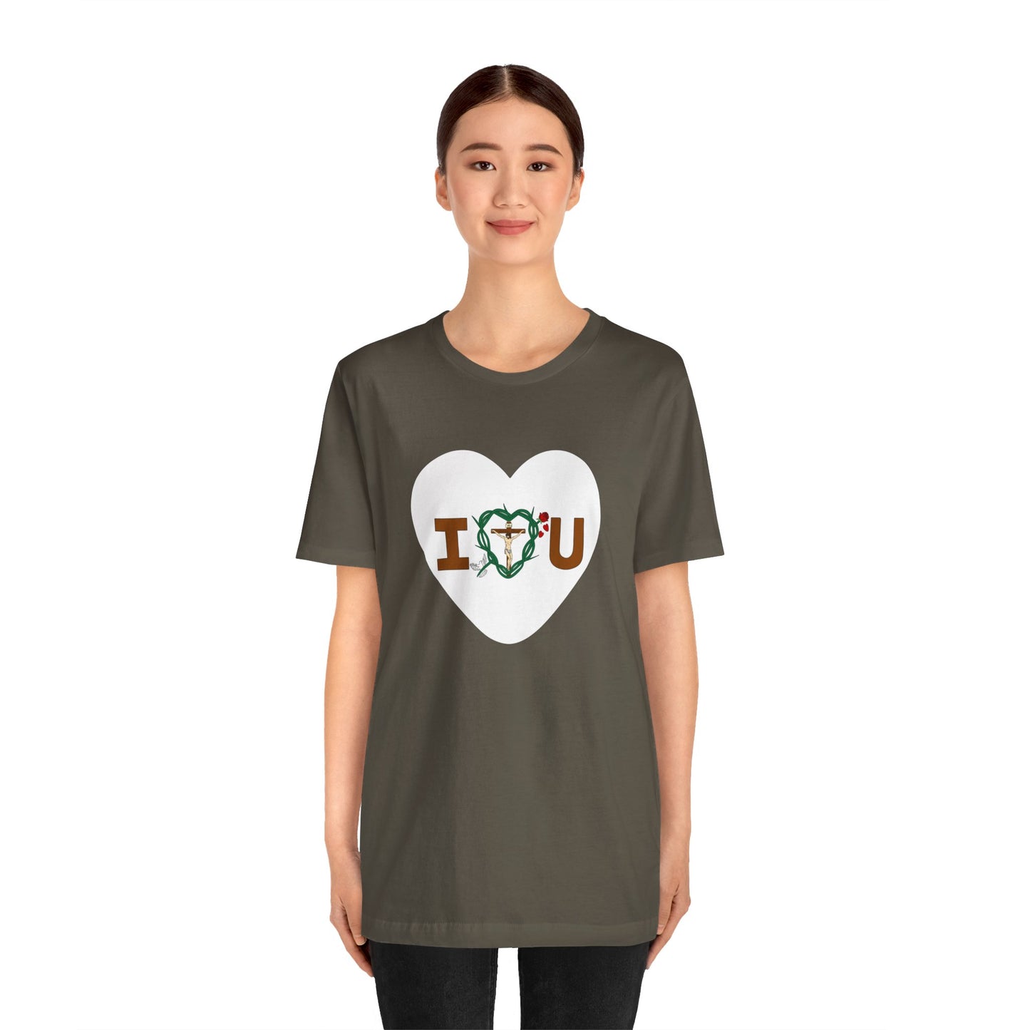 Message of Love, Adult Heart Unisex Jersey Short Sleeve Tee