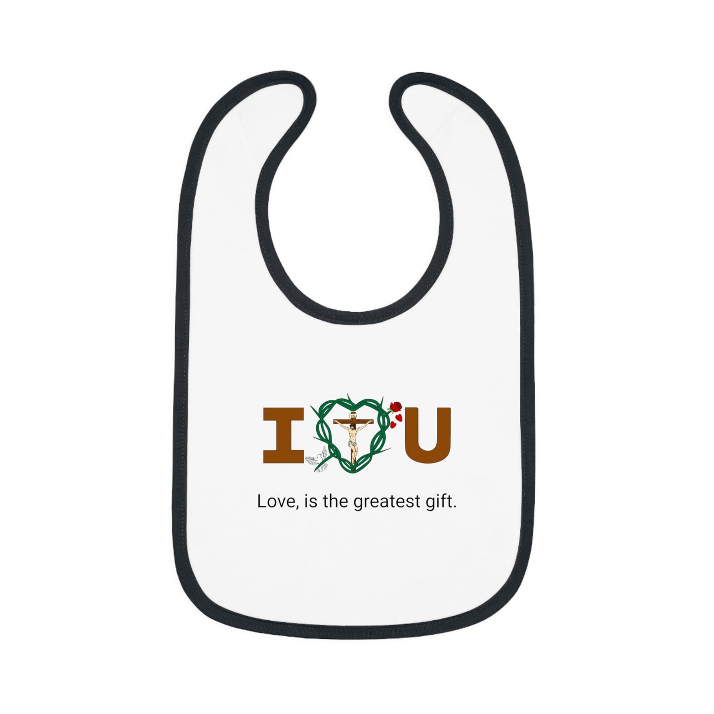 Message of Love, WT Baby Contrast Trim Jersey Bib