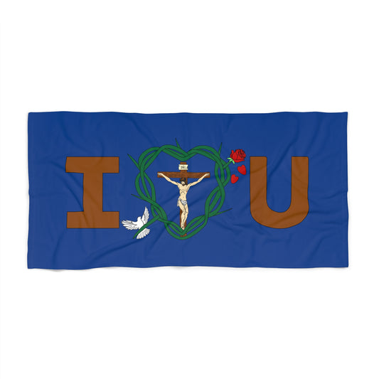 A Message of Love, Dark Blue Beach Towel