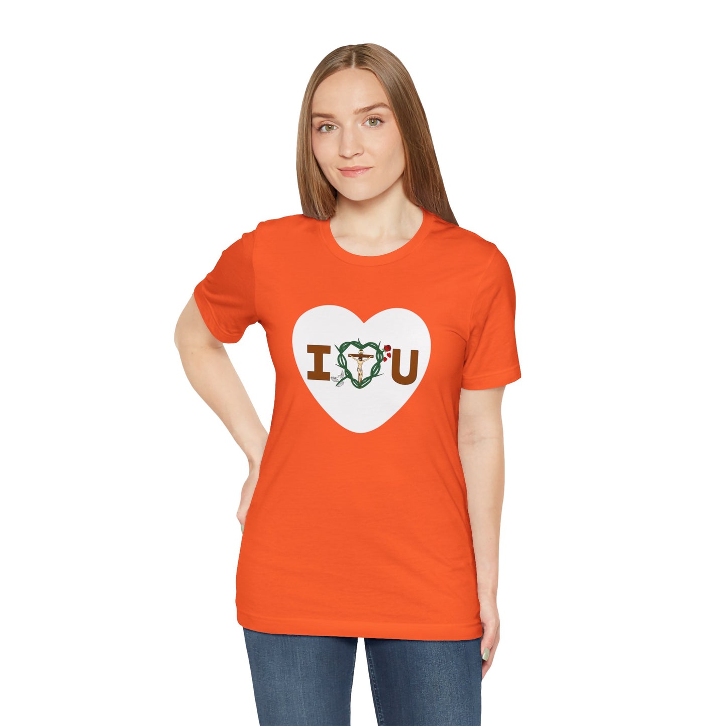 Message of Love, Adult Heart Unisex Jersey Short Sleeve Tee