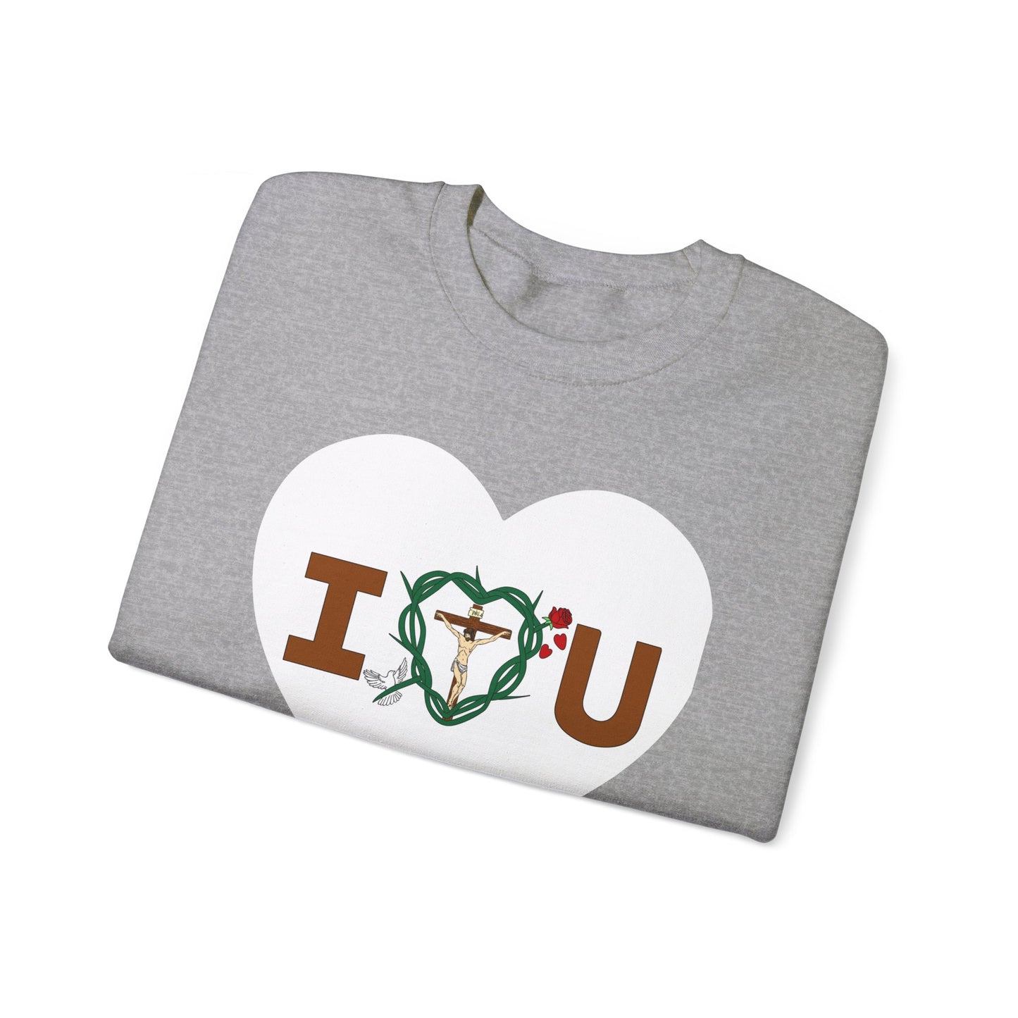 Message of Love, Adult Heart Unisex Heavy Blend™ Crewneck Sweatshirt