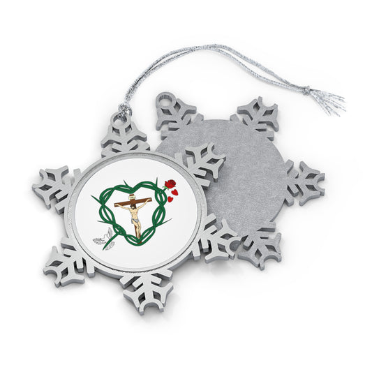 Our Shield Pewter Snowflake Ornament