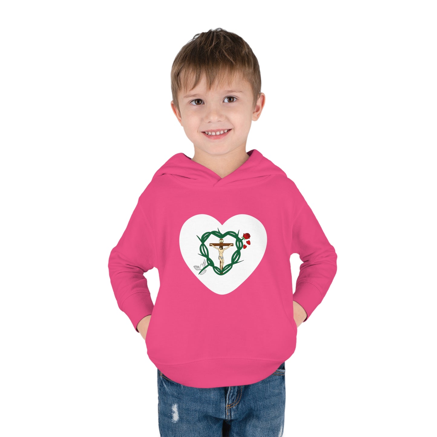 Our Shield Heart, Toddler Pullover Fleece Hoodie