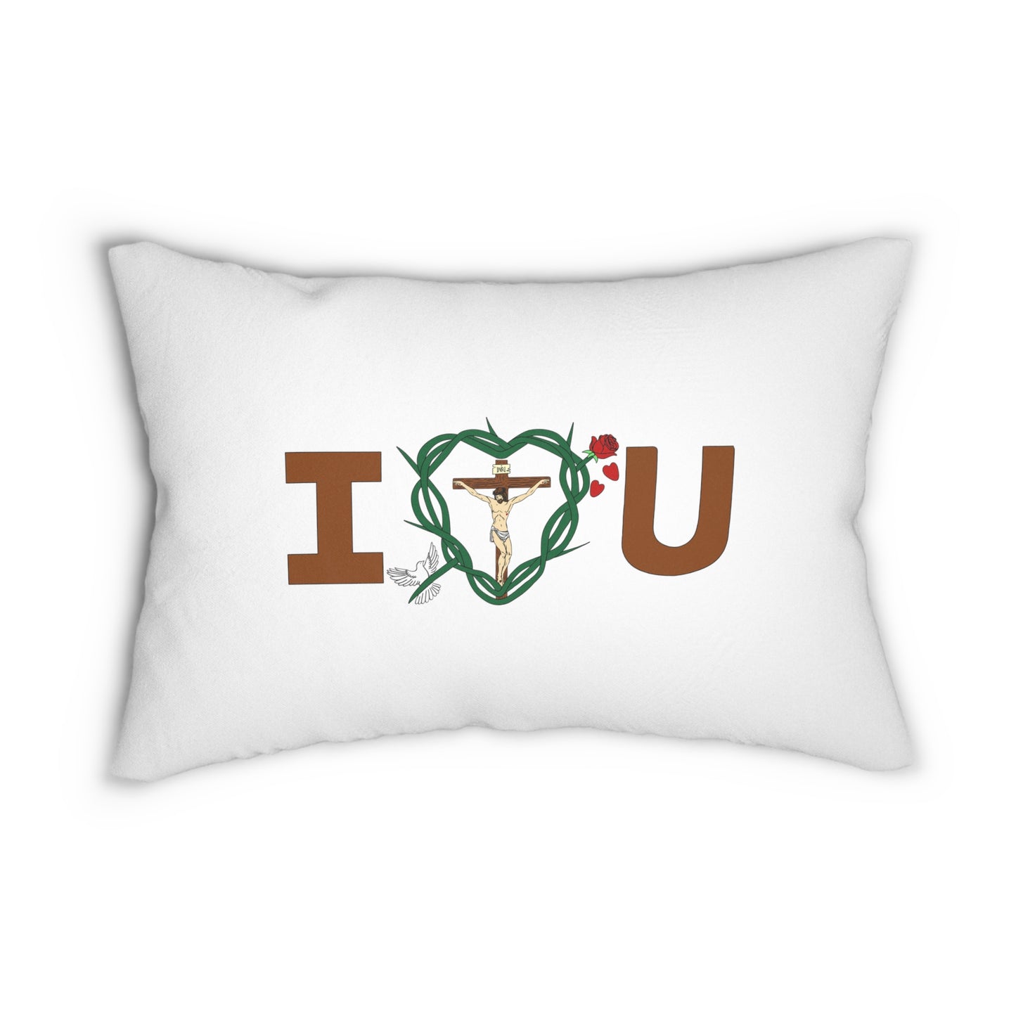 Message of Love, Spun Polyester Lumbar Pillow