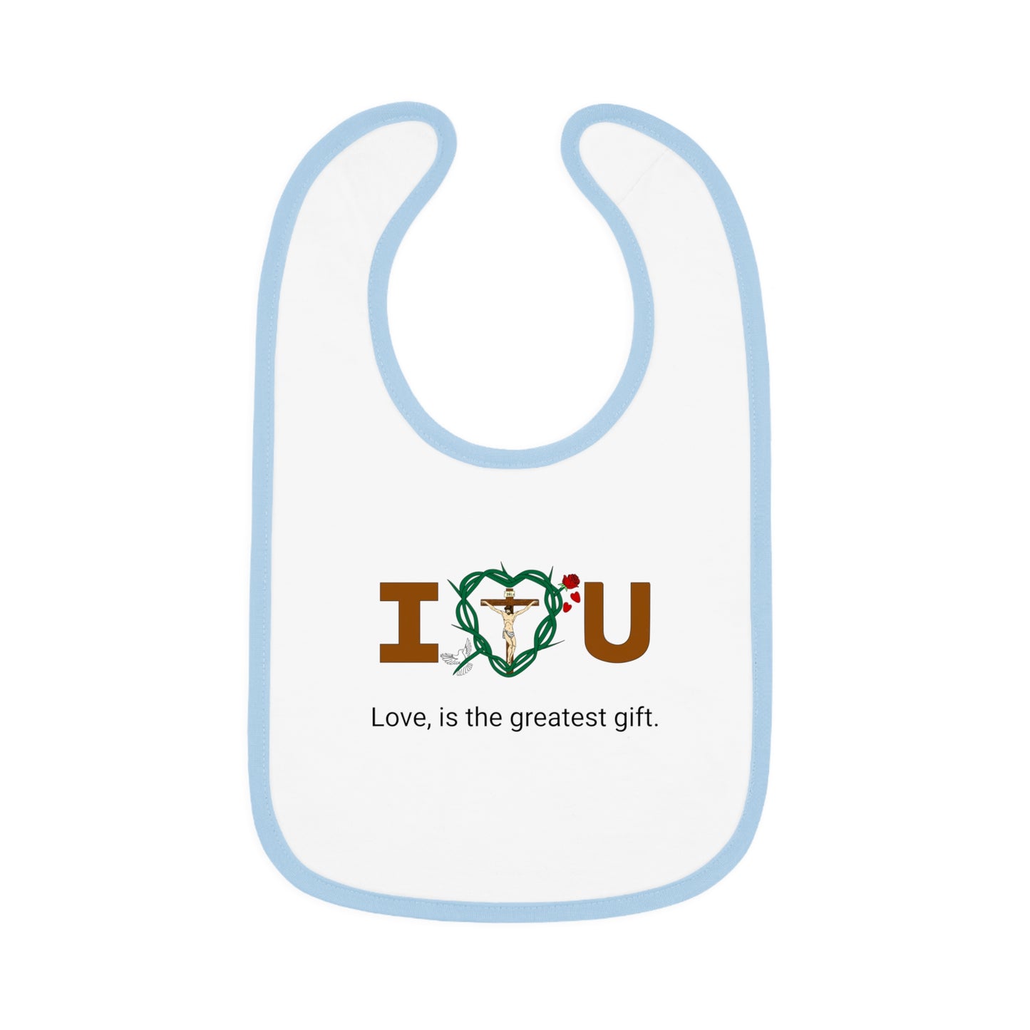 Message of Love, WT Baby Contrast Trim Jersey Bib