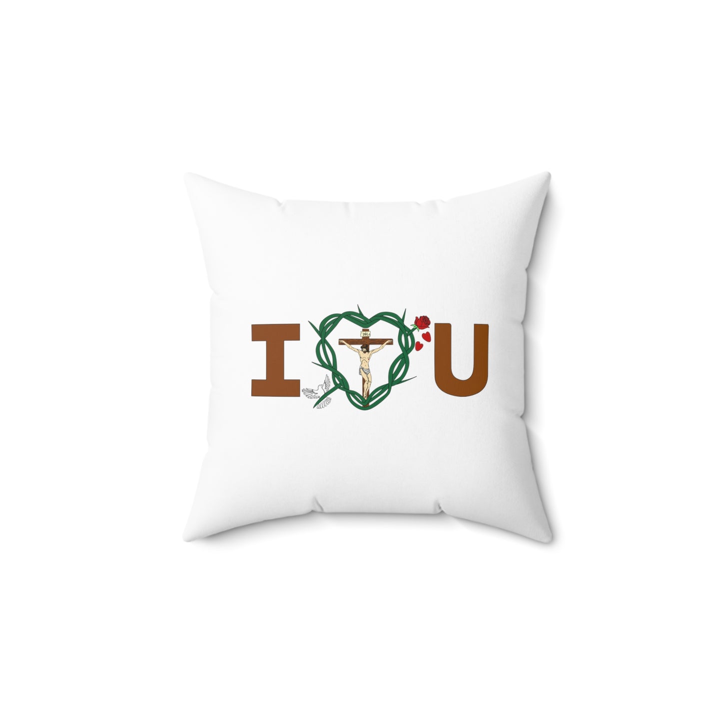 Our Shield & Message of Love, Faux Suede Square Pillow