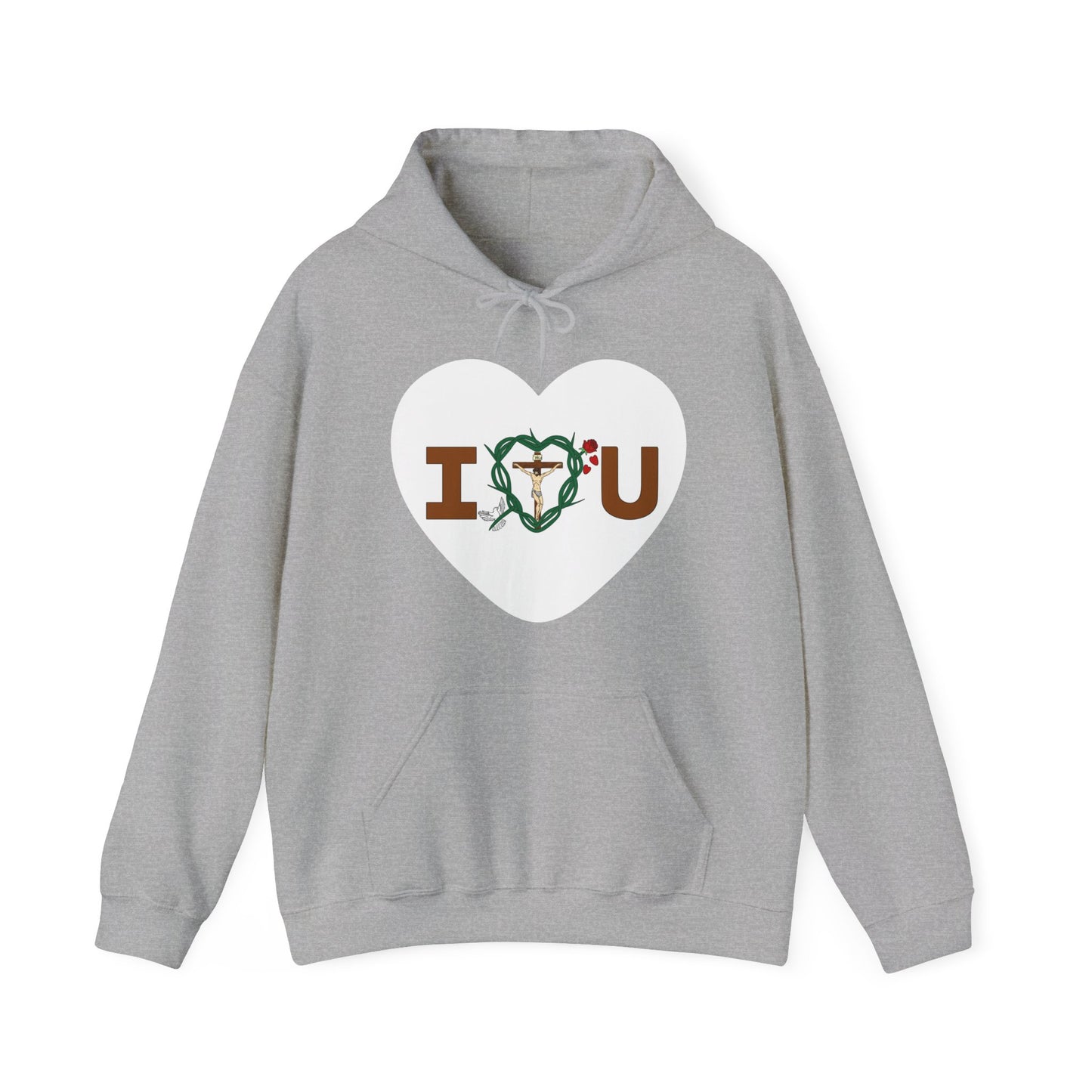 Message of Love, Adult Heart Unisex Heavy Blend™ Hooded Sweatshirt