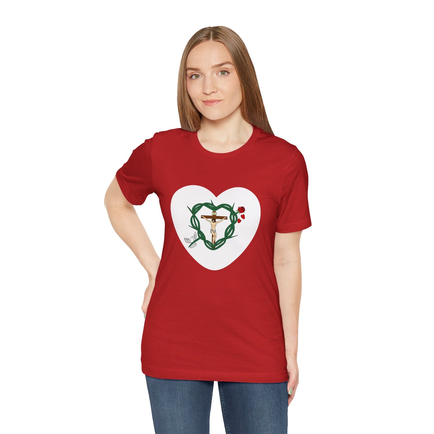 Our Shield, Adult Heart Unisex Jersey Short Sleeve Tee