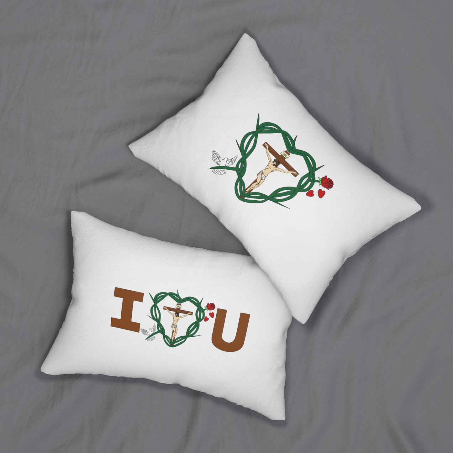 Our Shield & Message of Love, Spun Polyester Lumbar Pillow