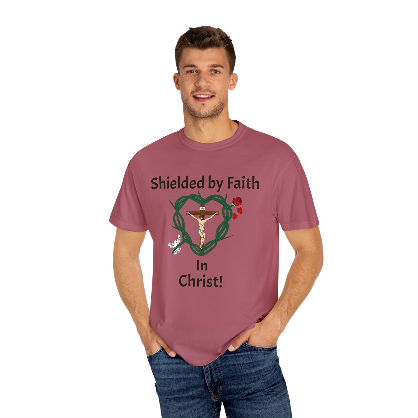 Shield & Message Adult Unisex Garment-Dyed T-shirt