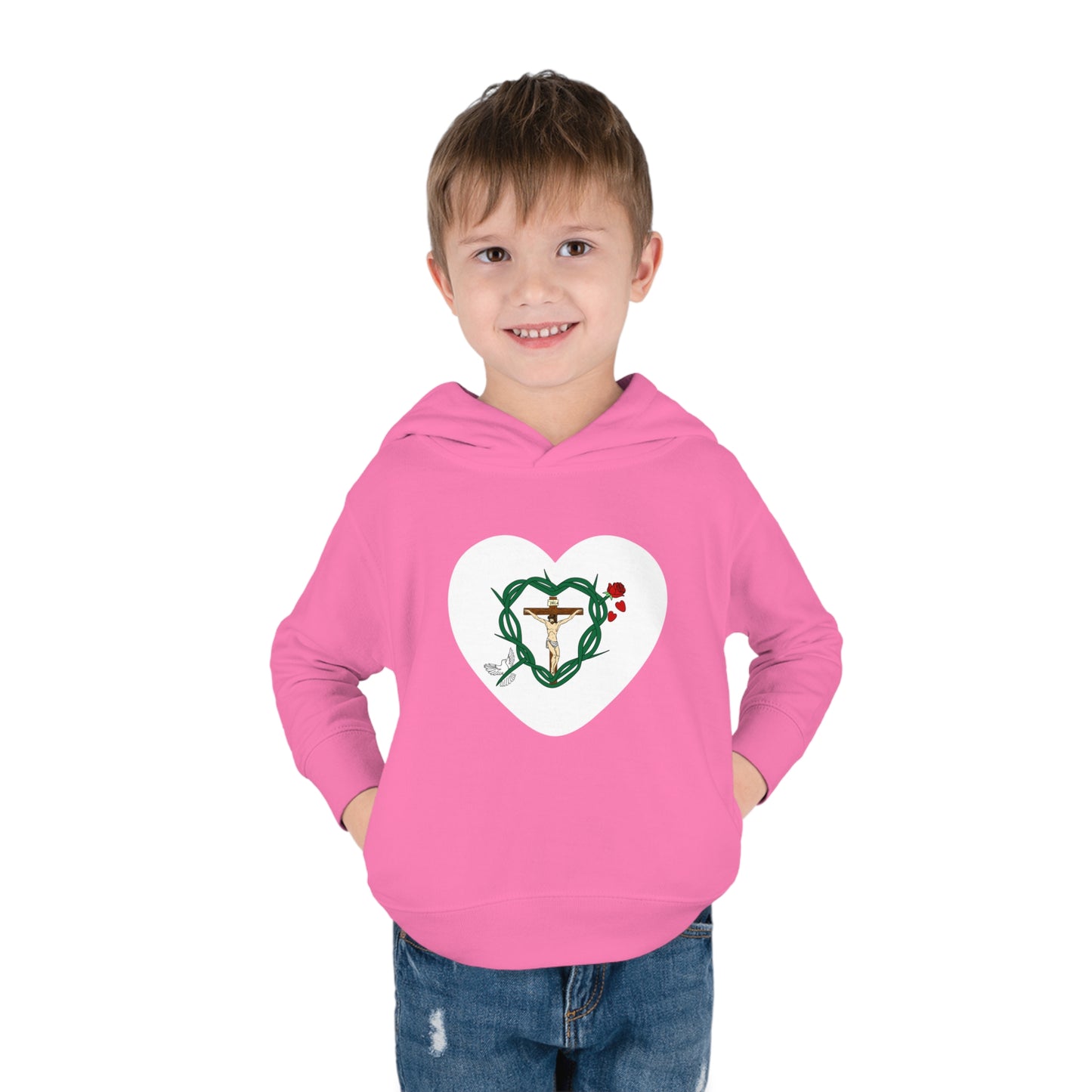 Our Shield Heart, Toddler Pullover Fleece Hoodie