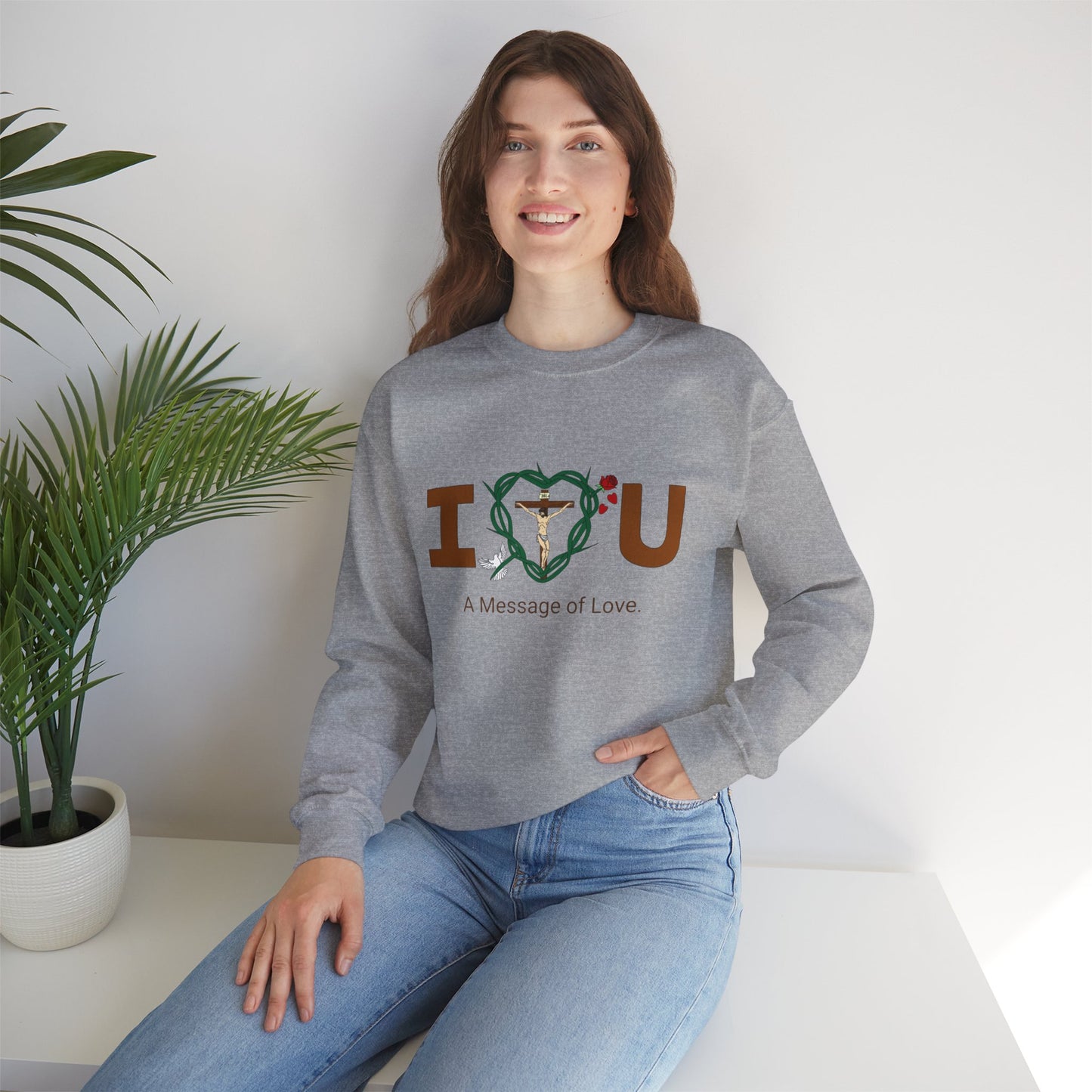 Message of Love, WBT Adult Unisex Heavy Blend™ Crewneck Sweatshirt