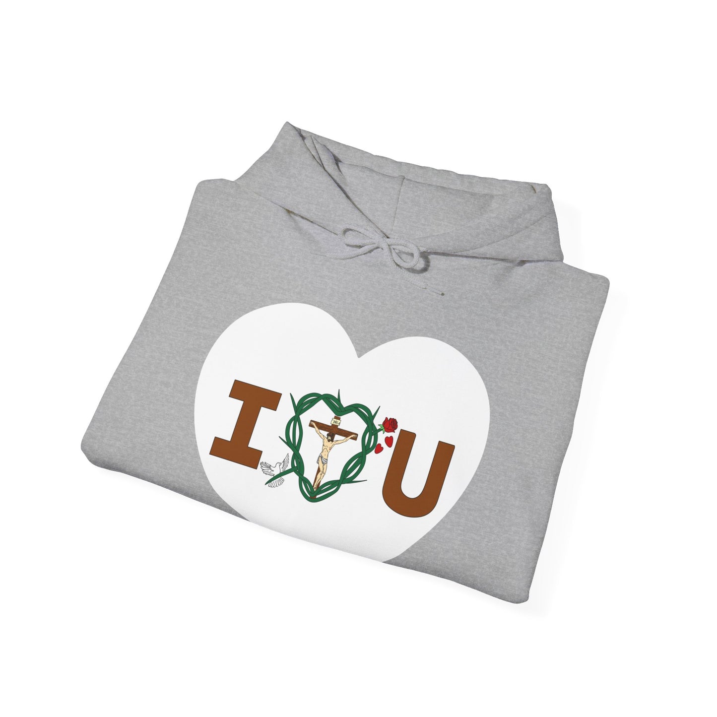 Message of Love, Adult Heart Unisex Heavy Blend™ Hooded Sweatshirt