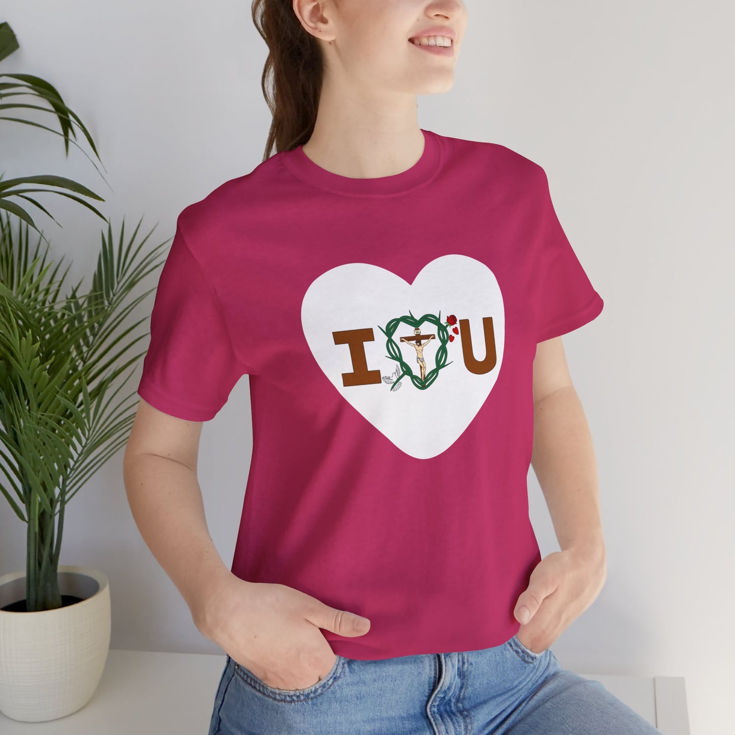 Message of Love, Adult Heart Unisex Jersey Short Sleeve Tee