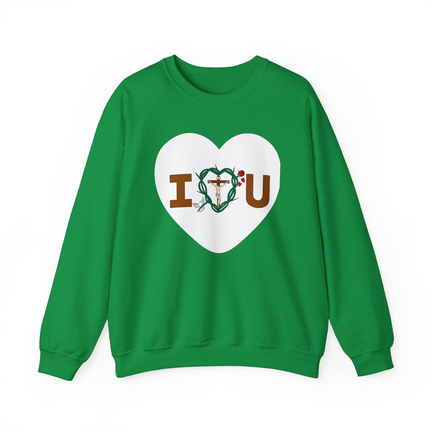 Message of Love, Adult Heart Unisex Heavy Blend™ Crewneck Sweatshirt