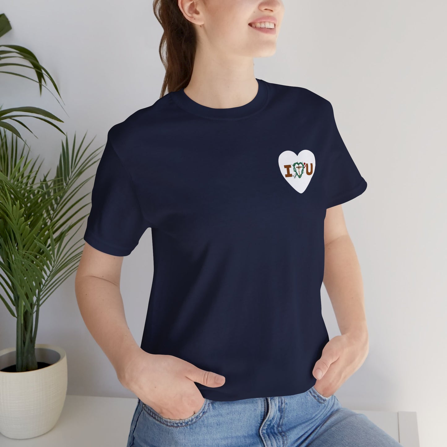 Message of Love, Adult S Heart Unisex Jersey Short Sleeve Tee