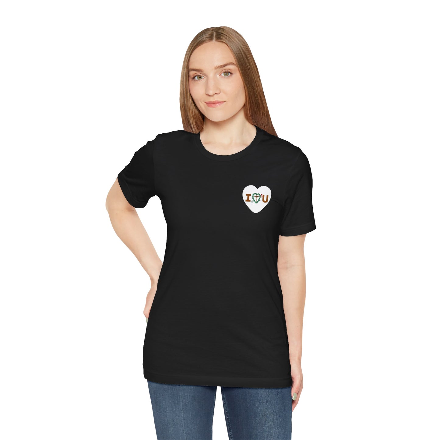 Message of Love, Adult S Heart Unisex Jersey Short Sleeve Tee